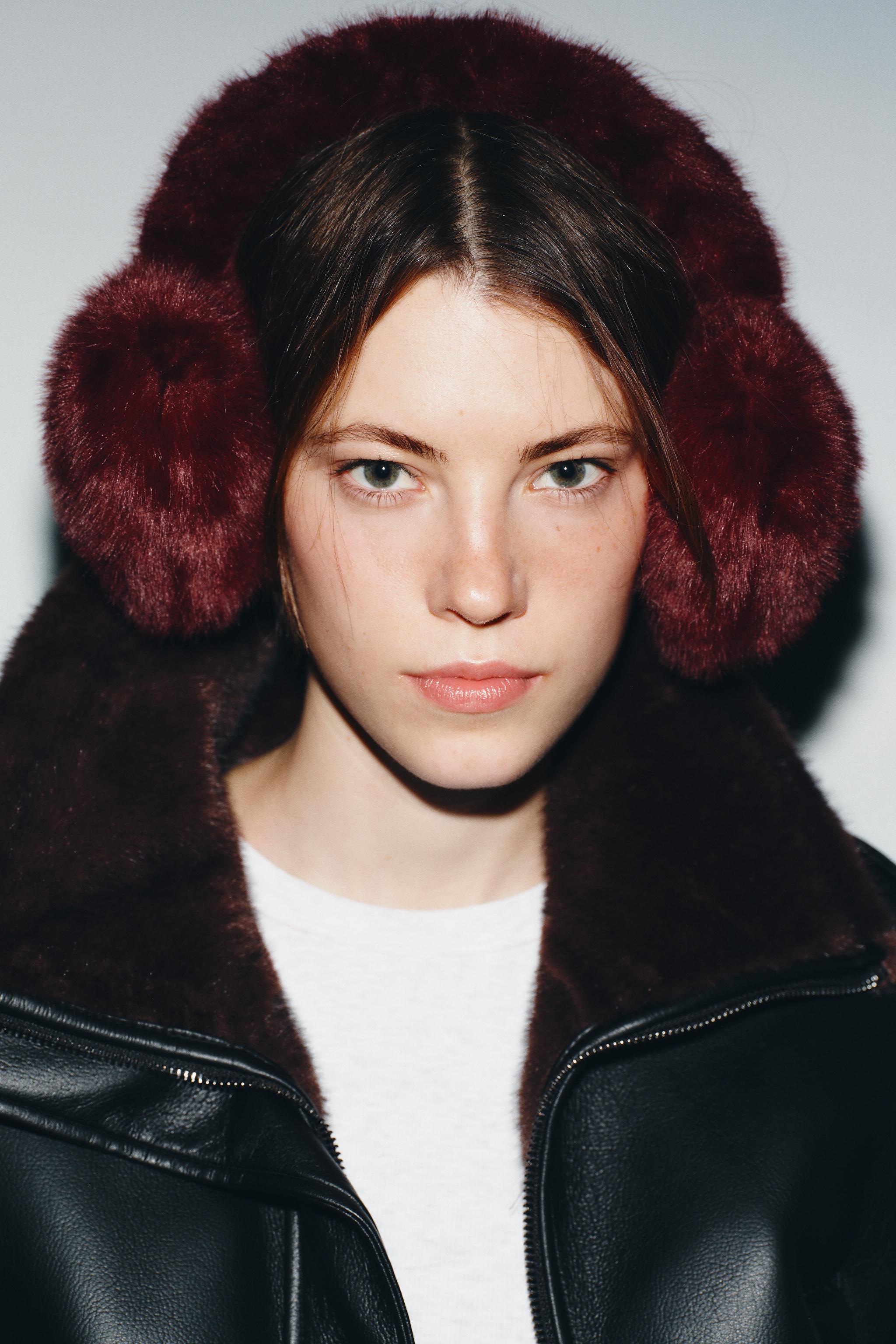 HEART FAUX FUR EAR MUFFS